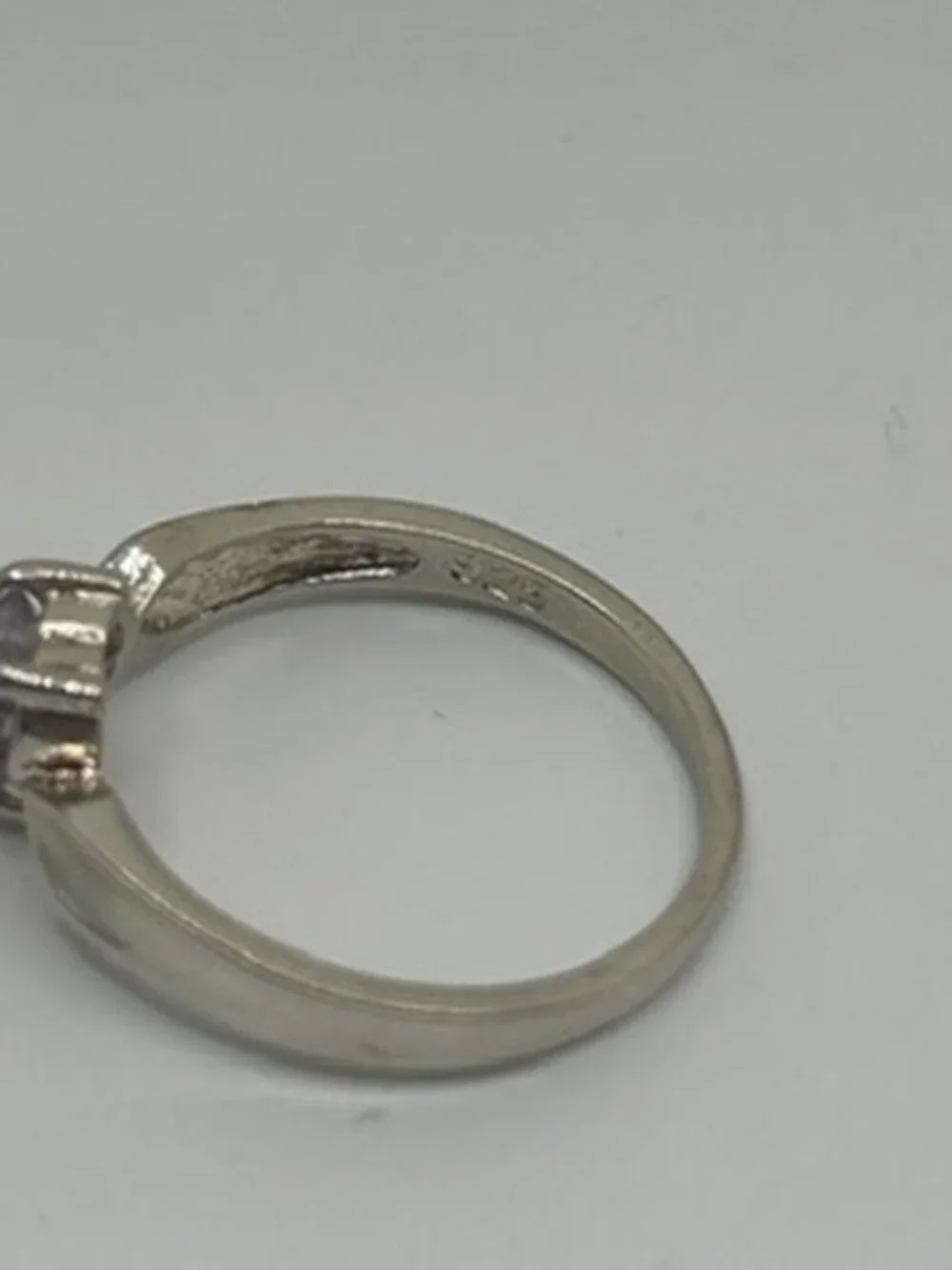 Vintage 925 Sterling Silver Amethyst Ring Womens Light Purple Stone Stamped